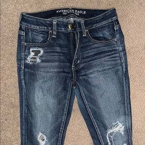 American Eagle Ripped Dark Wash Jeggings